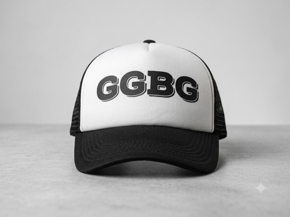 Cappello Trucker GGBG bianco e nero, vista principale