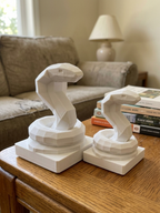 Statuina cobra in stampa 3D come soprammobile da scrivania, design low-poly