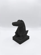 Statuina coccodrillo nero in stampa 3D PLA, totem animale low-poly da collezione