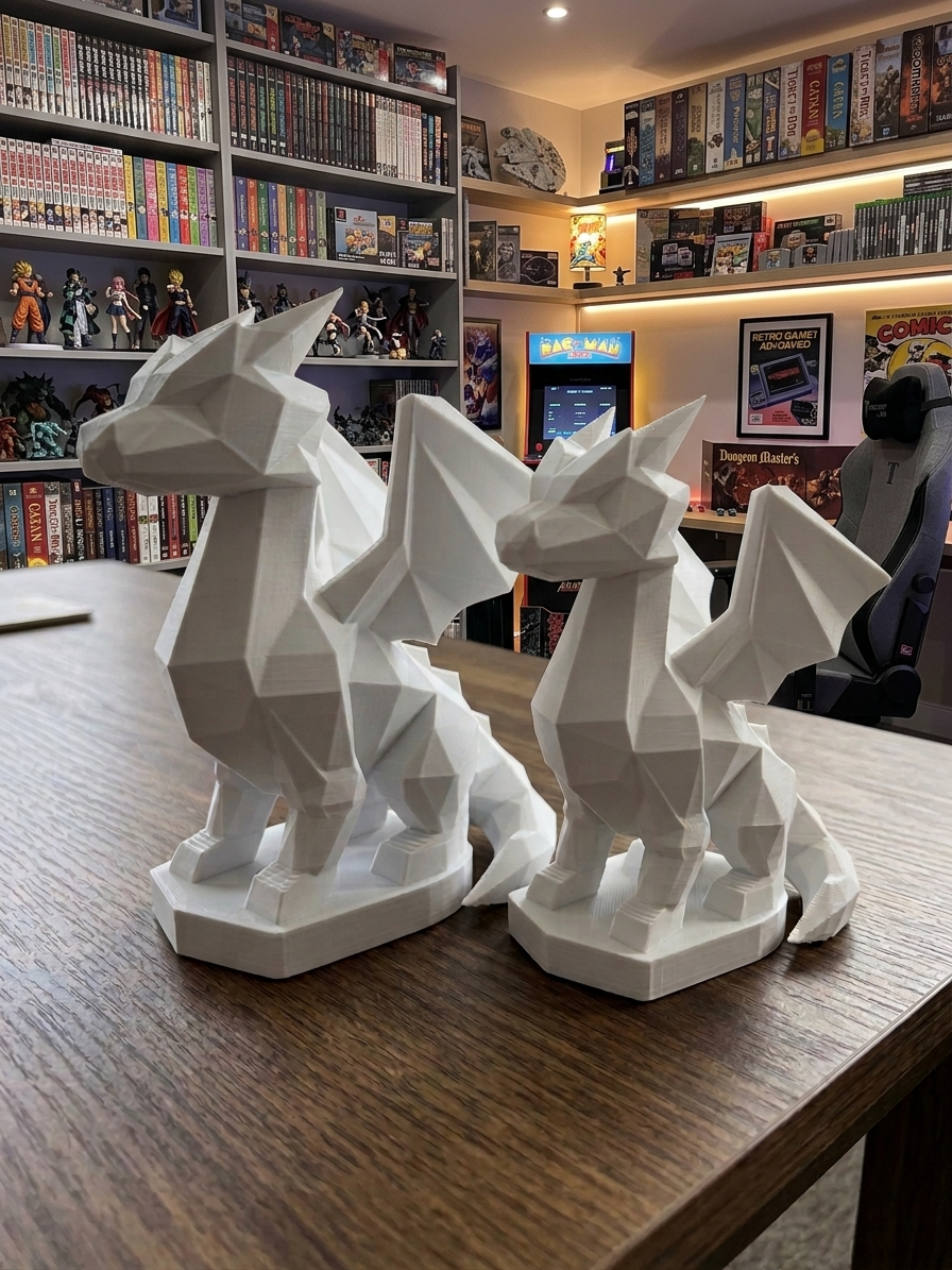 Statuina drago in ambientazione, idea regalo di design da collezione