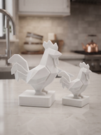 Statuina gallo in ambientazione, idea regalo di design da collezione