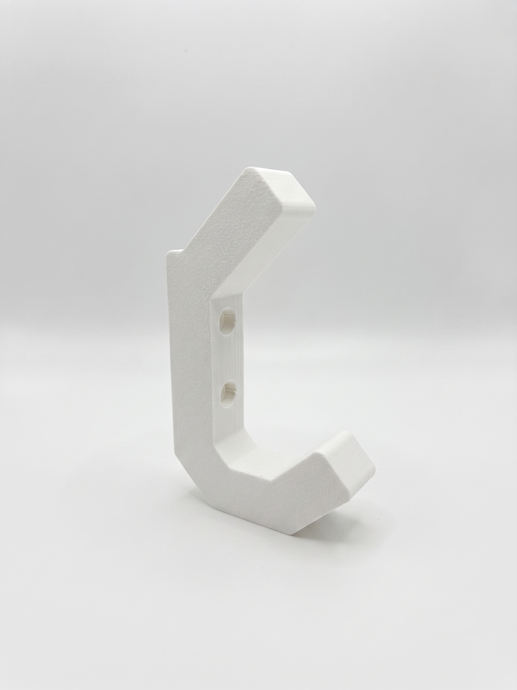 Gancio Low-Poly bianco in stampa 3D PLA, ganci di design low-poly