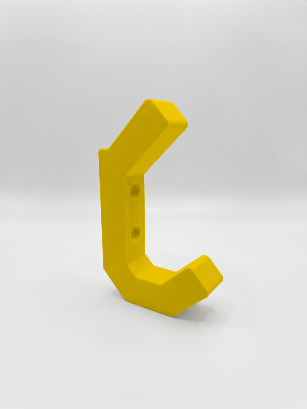 Gancio Low-Poly giallo in stampa 3D PLA, ganci di design low-poly