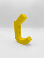 Gancio Low-Poly giallo in stampa 3D PLA, ganci di design low-poly