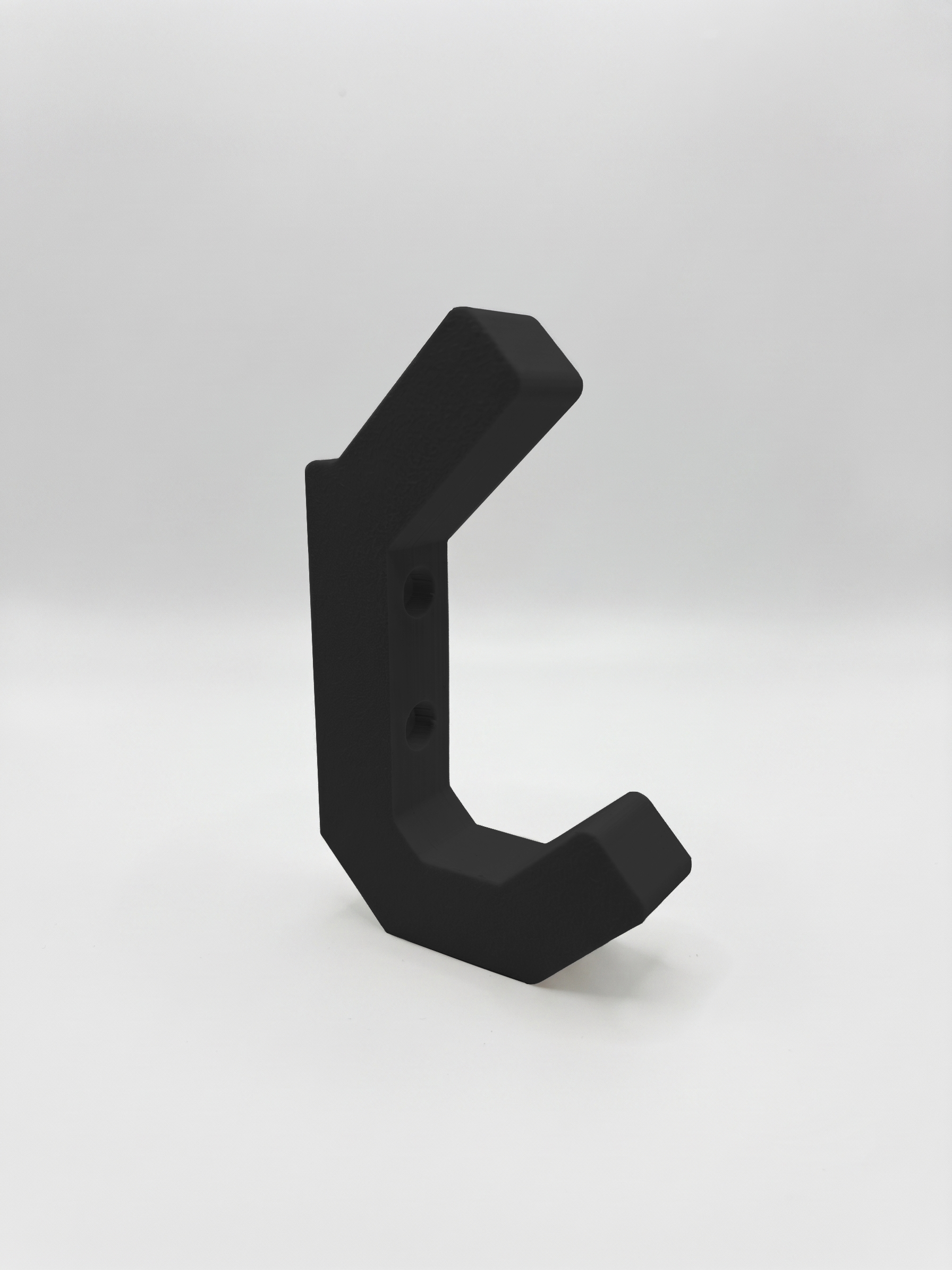 Gancio Low-Poly nero in stampa 3D PLA, ganci di design low-poly