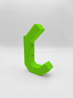 Gancio Low-Poly verde in stampa 3D PLA, ganci di design low-poly