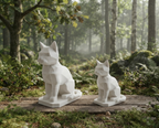 Statuina gatto low-poly, totem animale stampato in 3D made in Italy