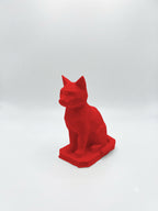 Statuina gatto rosso in stampa 3D PLA, totem animale low-poly da collezione