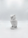 Statuina gufo bianco in stampa 3D PLA, totem animale low-poly da collezione