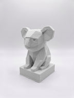 Statuina koala bianco in stampa 3D PLA, totem animale low-poly da collezione