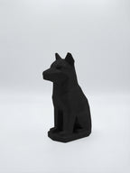 Statuina lupo nero in stampa 3D PLA, totem animale low-poly da collezione