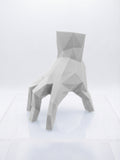Statuina mano che cammina stile Famiglia Addams bianco in stampa 3D PLA low-poly
