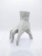 Statuina mano che cammina stile Famiglia Addams bianco in stampa 3D PLA low-poly