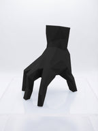 Statuina mano che cammina stile Famiglia Addams nero in stampa 3D PLA low-poly