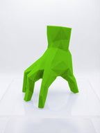 Statuina mano che cammina stile Famiglia Addams verde in stampa 3D PLA low-poly