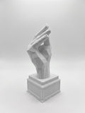 Statuina mano a tulipano gesto italiano boh bianco in stampa 3D PLA low-poly