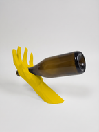 Mano Porta Bottiglia giallo in stampa 3D PLA, cucina di design low-poly