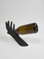 Mano Porta Bottiglia nero in stampa 3D PLA, cucina di design low-poly