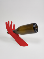 Mano Porta Bottiglia rosso in stampa 3D PLA, cucina di design low-poly