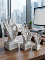 Mano OK in stampa 3D PLA come idea regalo, dettaglio della finitura low-poly