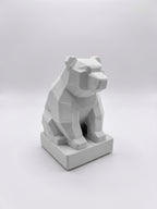 Statuina orso bianco in stampa 3D PLA, totem animale low-poly da collezione