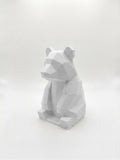 Statuina panda bianco in stampa 3D PLA, totem animale low-poly da collezione