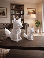 Statuina panda rosso low-poly, totem animale stampato in 3D made in Italy