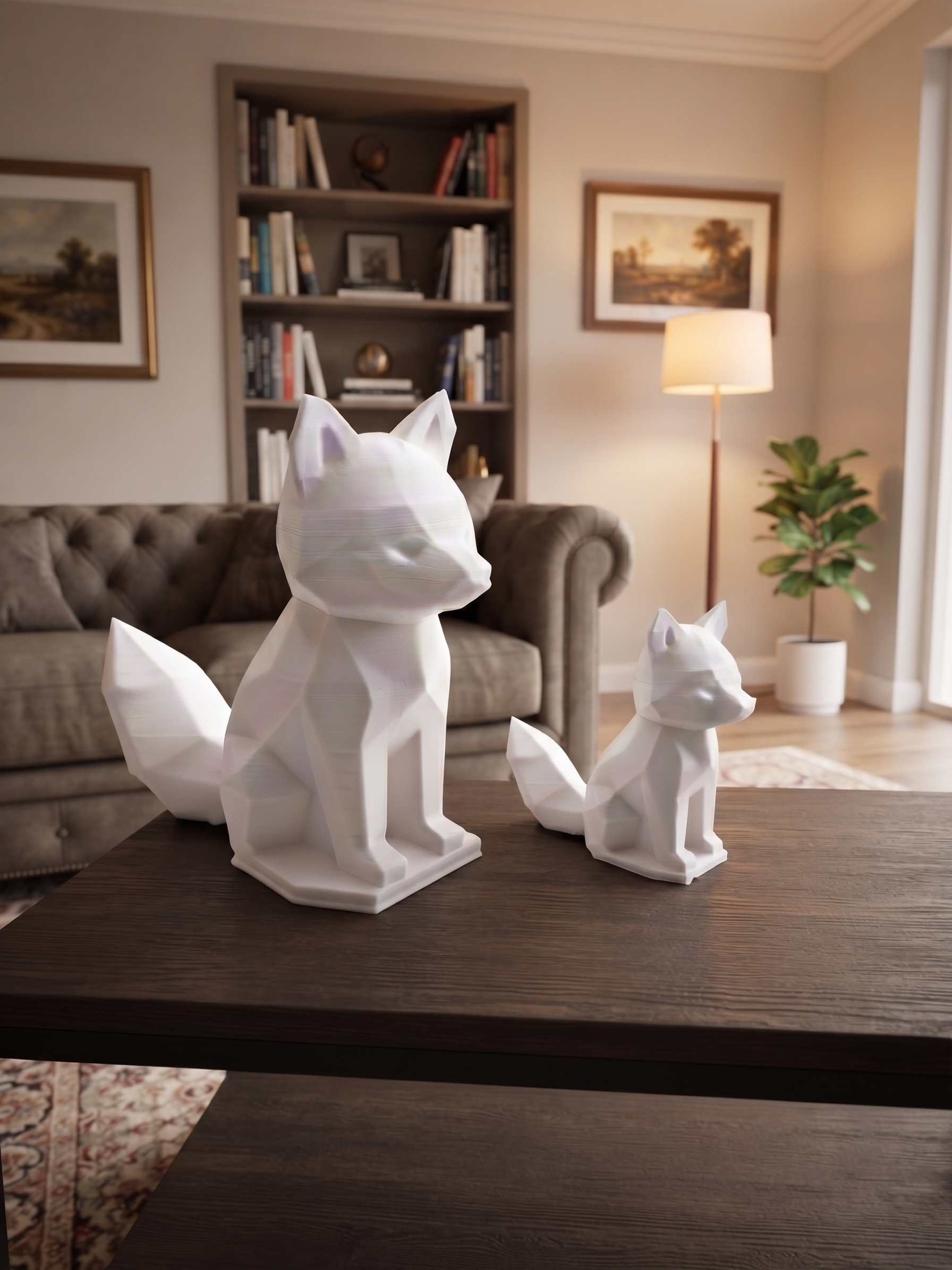 Statuina panda rosso low-poly, totem animale stampato in 3D made in Italy