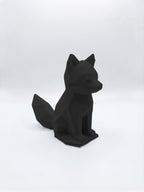 Statuina panda rosso nero in stampa 3D PLA, totem animale low-poly da collezione