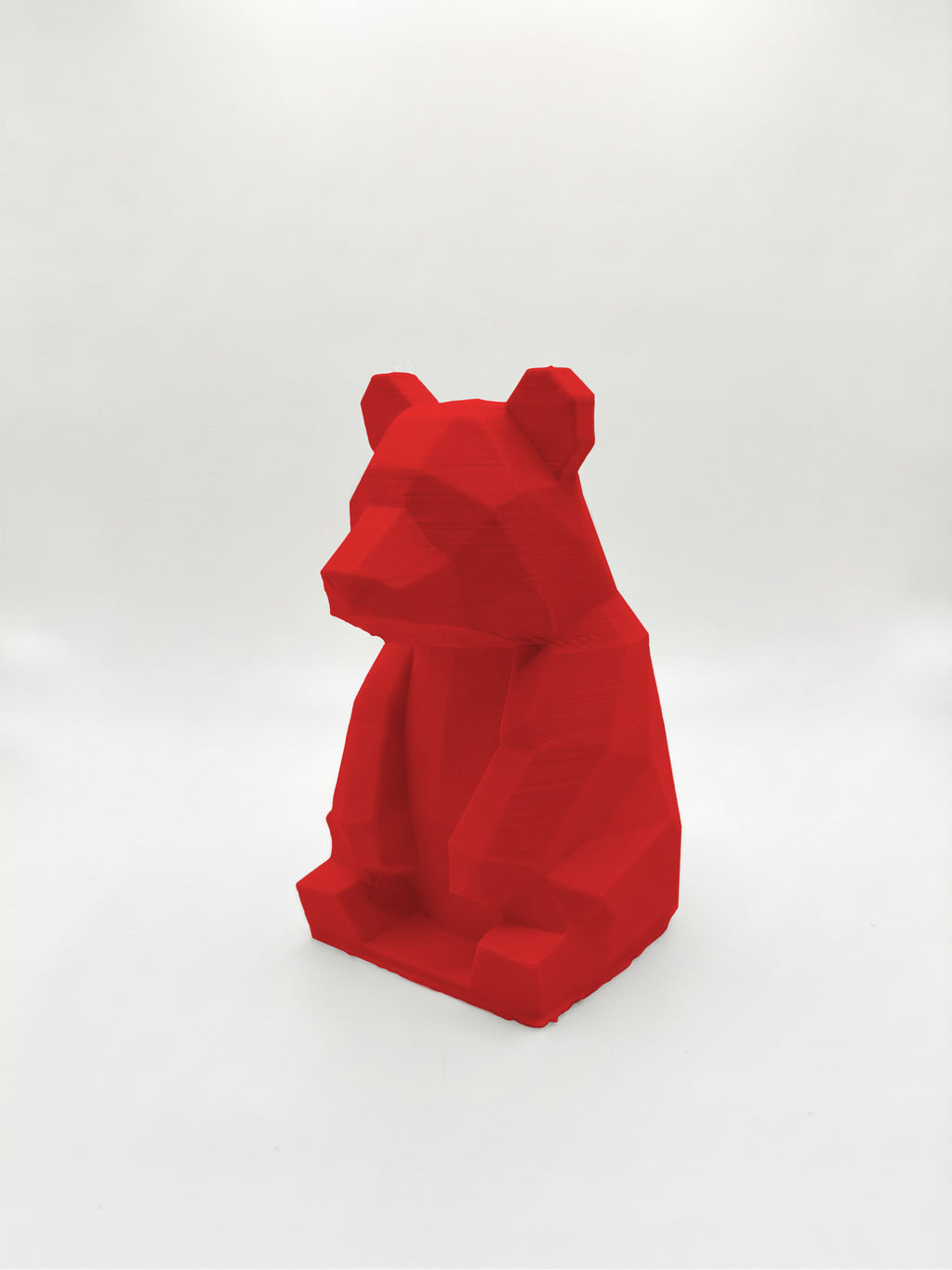 Statuina panda rosso in stampa 3D PLA, totem animale low-poly da collezione