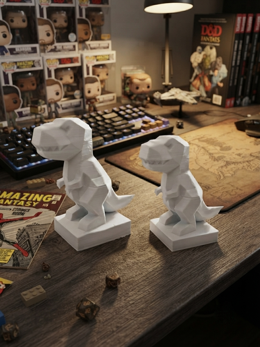 Statuina t-rex in ambientazione, idea regalo di design da collezione