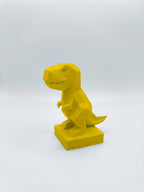 Statuina t-rex giallo in stampa 3D PLA, totem animale low-poly da collezione
