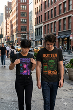 Maglietta Cyberpunk in ambientazione streetwear