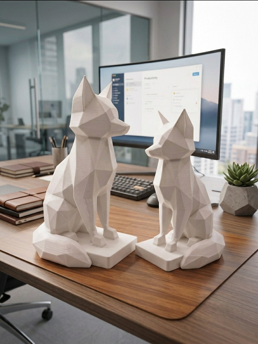 Statuina volpe in ambientazione, idea regalo di design da collezione